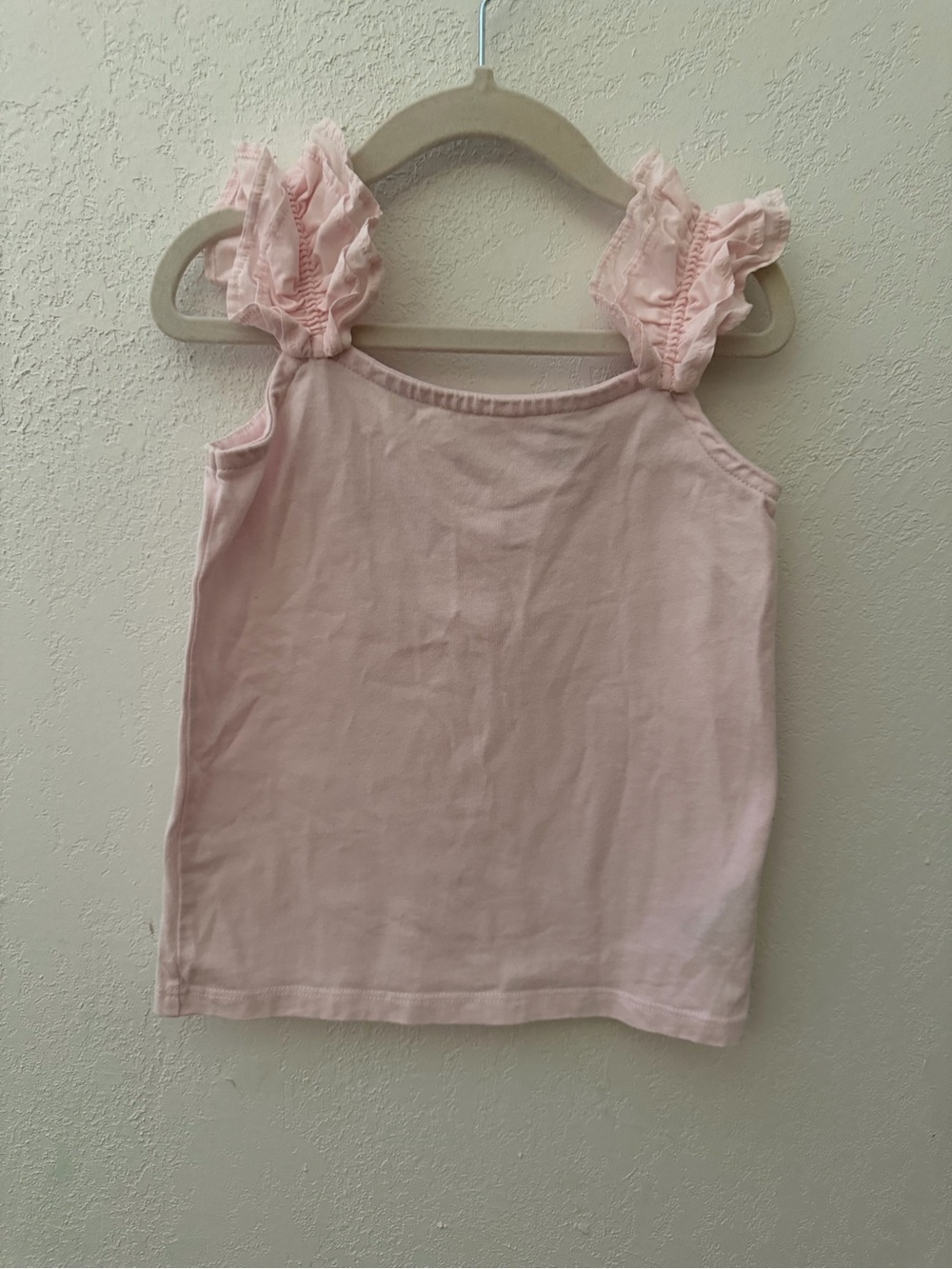 Janie and Jack Pale Pink Ruffle Strap Tank